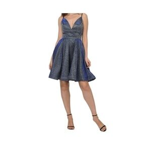 NWT Glitter Cocktail Dress w/ Pocket - Navy